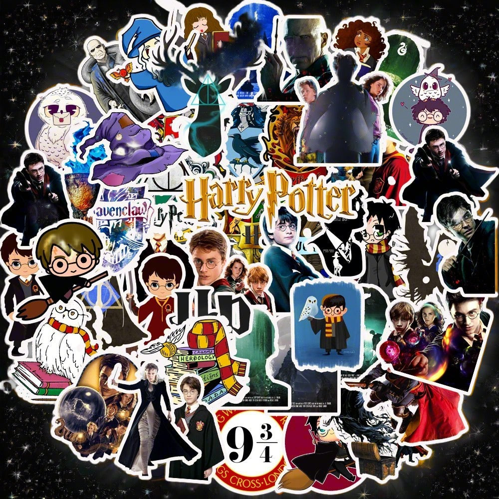 50 pcs assorted harry potter themed stickers