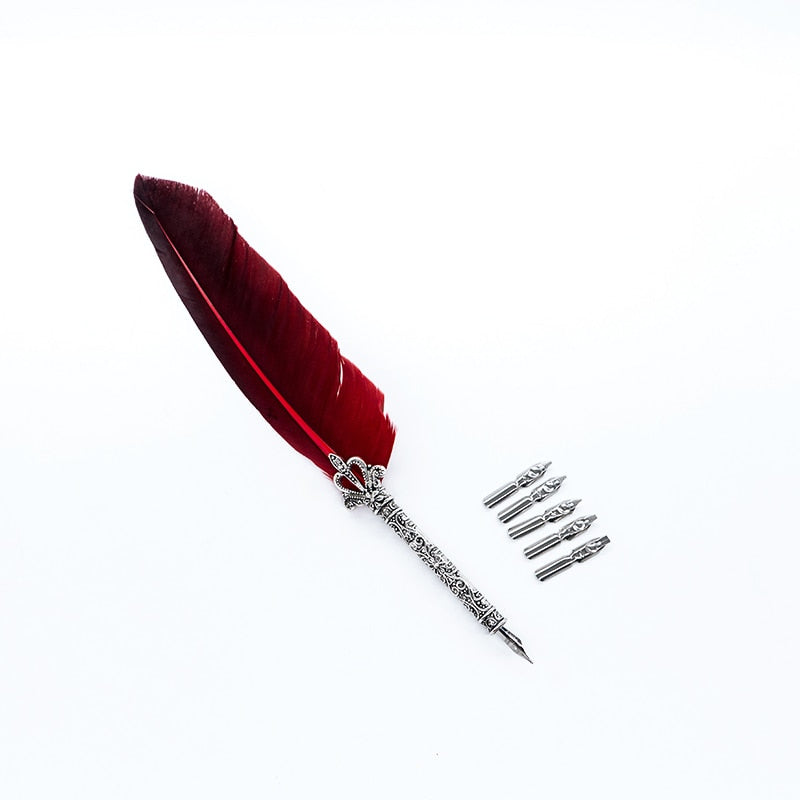 Maroon Feather Dip Foundation Pen Online – HP Merch Sudio