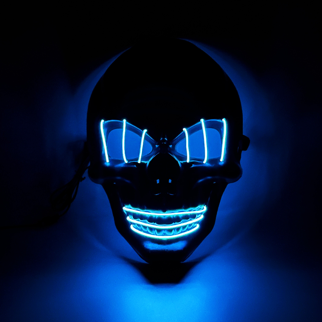 LED Neon Skull Mask – Glowing Halloween Cosplay Mask for Parties & Events