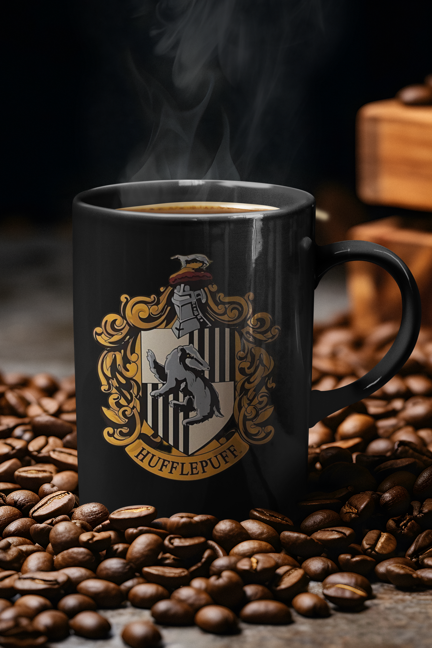 Hufflepuff Black Mug