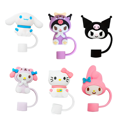 3D Cartoon Silicone Straw Cover Cap | Cute Straw Topper for Stanley Cups & Tumblers