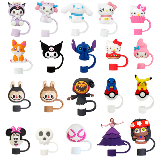 3D Cartoon Silicone Straw Cover Cap | Cute Straw Topper for Stanley Cups & Tumblers