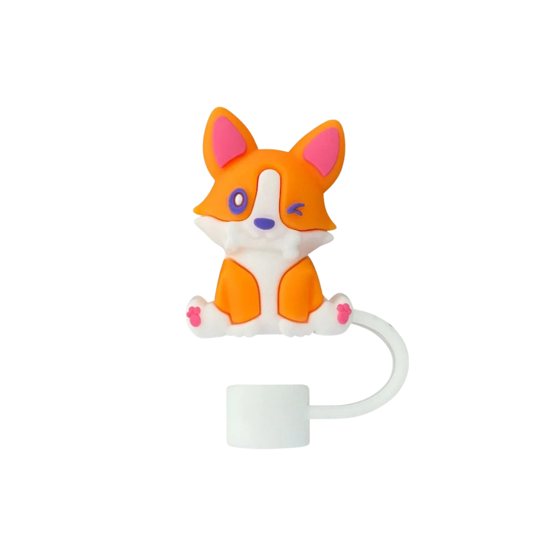 3D Cartoon Silicone Straw Cover Cap | Cute Straw Topper for Stanley Cups & Tumblers