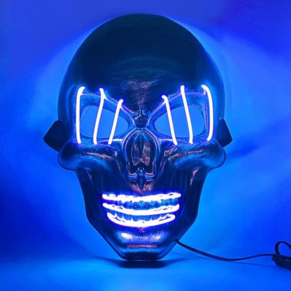 LED Neon Skull Mask – Glowing Halloween Cosplay Mask for Parties & Events
