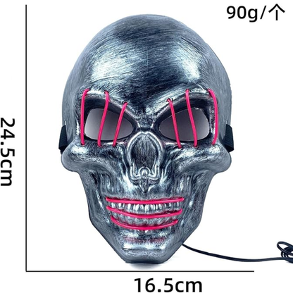 LED Neon Skull Mask – Glowing Halloween Cosplay Mask for Parties & Events