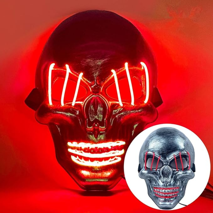 LED Neon Skull Mask – Glowing Halloween Cosplay Mask for Parties & Events