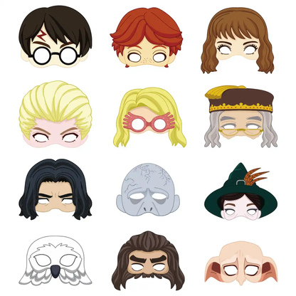 Harry Potter Inspired Party Eye Mask Set (12 PCS) – Kids Birthday & Cosplay Costume Masks