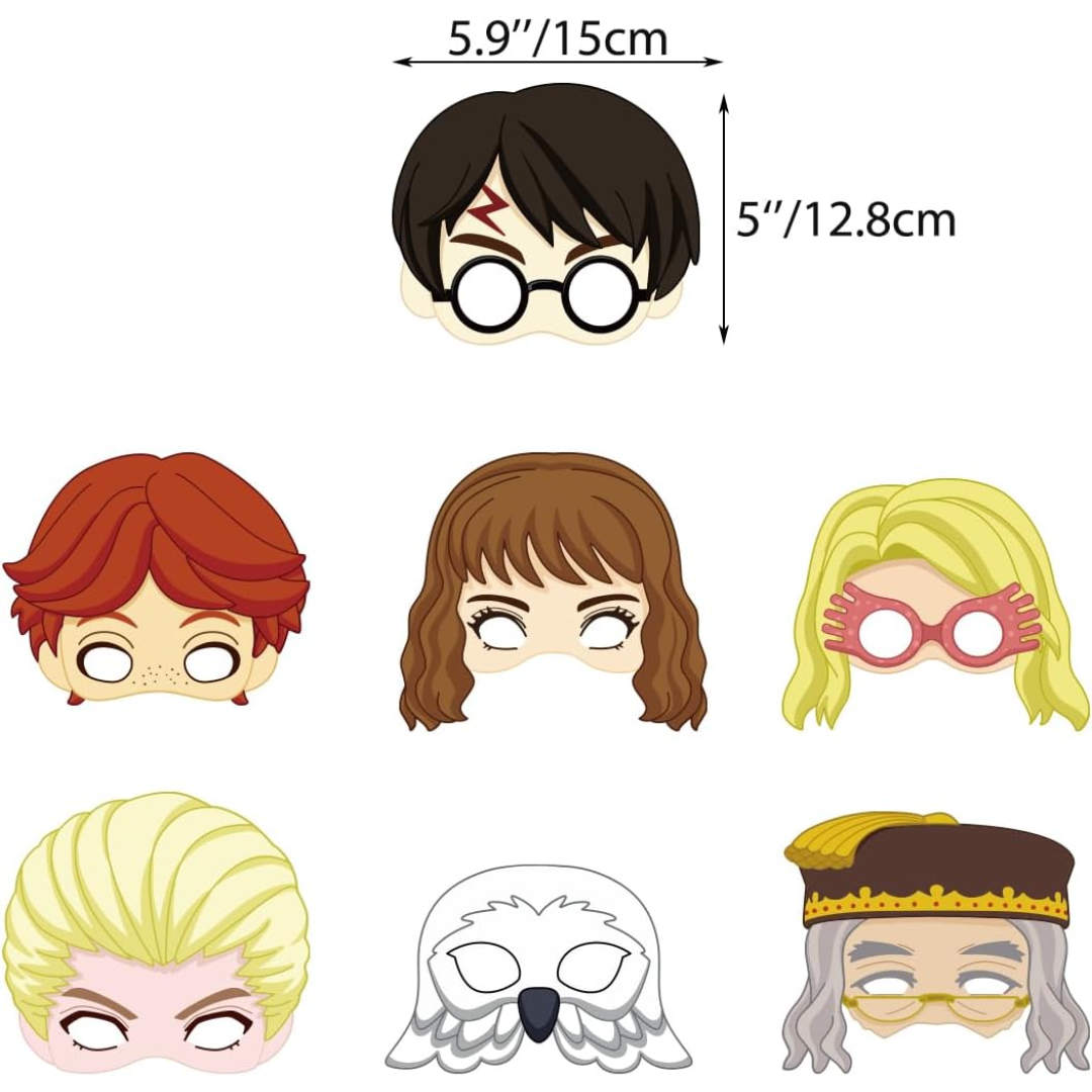 Harry Potter Inspired Party Eye Mask Set (12 PCS) – Kids Birthday & Cosplay Costume Masks