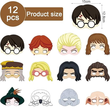 Harry Potter Inspired Party Eye Mask Set (12 PCS) – Kids Birthday & Cosplay Costume Masks