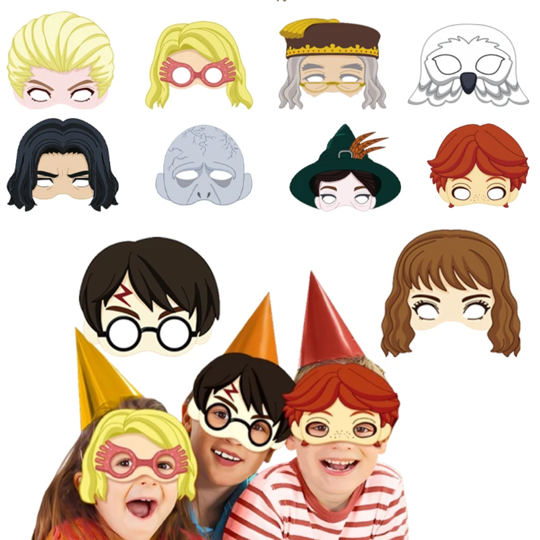 Harry Potter Inspired Party Eye Mask Set (12 PCS) – Kids Birthday & Cosplay Costume Masks
