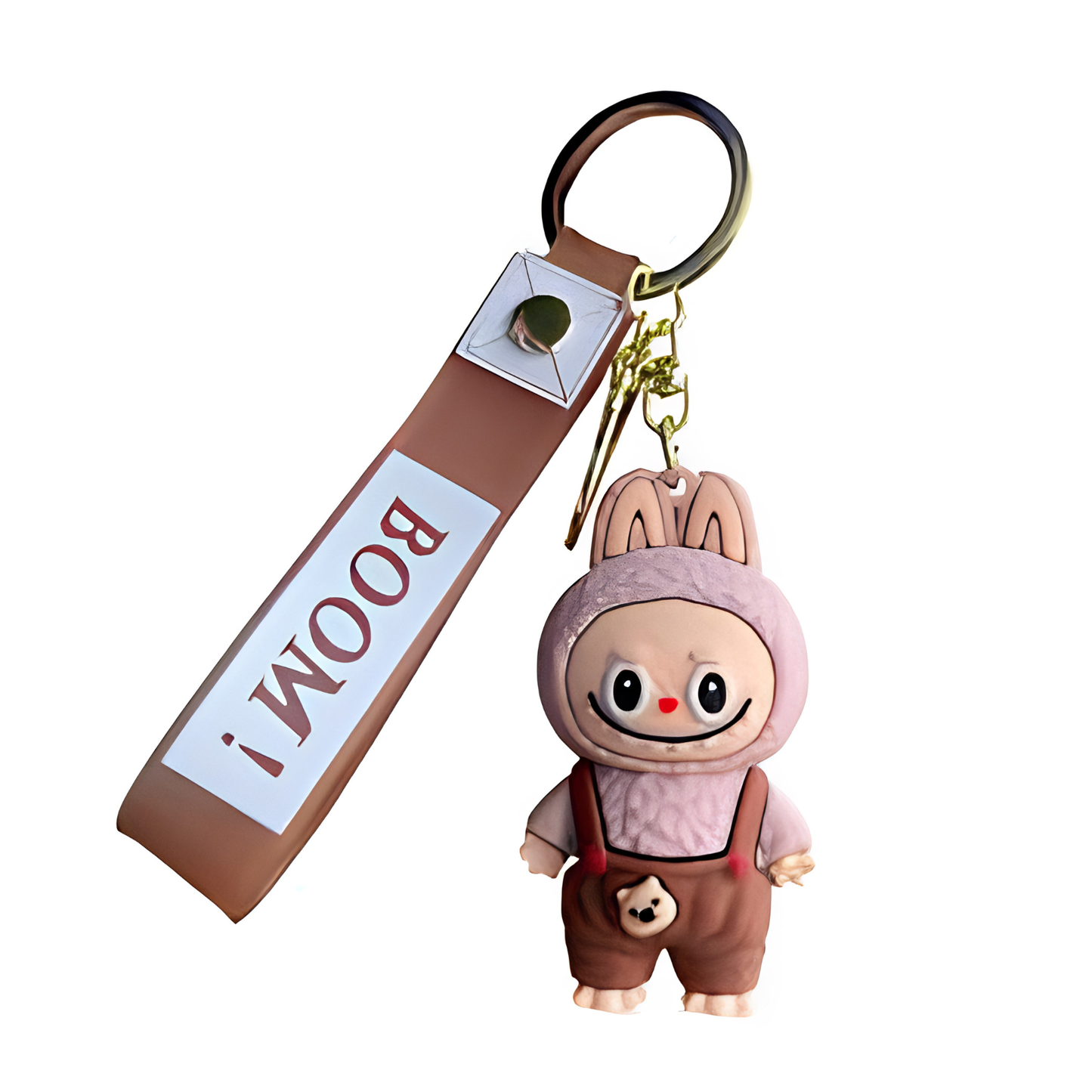 Cute Cartoon Character PVC Keychain with Silicone Wrist Strap – Soft Rubber Bag Charm & Key Holder