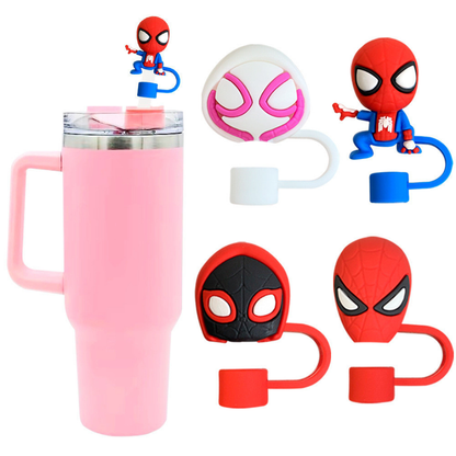 3D Spider Man Silicone Straw Topper Cap for Stanley Cup & Tumblers (Random Design)