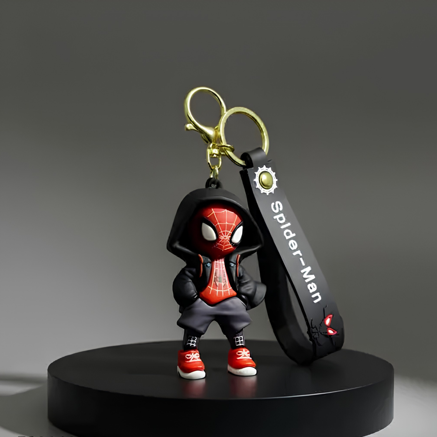 Cute Cartoon Character PVC Keychain with Silicone Wrist Strap – Soft Rubber Bag Charm & Key Holder