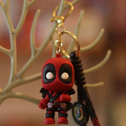 Cute Cartoon Character PVC Keychain with Silicone Wrist Strap – Soft Rubber Bag Charm & Key Holder