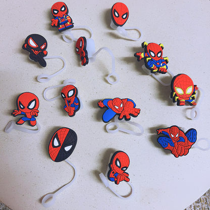 Spider Man 2D & 3D Silicone Straw Topper Cap for Stanley Cup, Tumblers & Reusable Straws