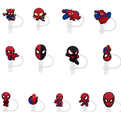 Spider Man 2D & 3D Silicone Straw Topper Cap for Stanley Cup, Tumblers & Reusable Straws