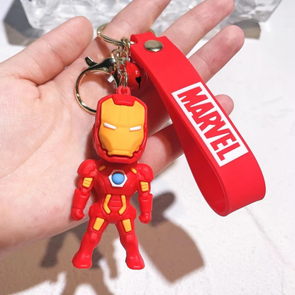 Cute Cartoon Character PVC Keychain with Silicone Wrist Strap – Soft Rubber Bag Charm & Key Holder