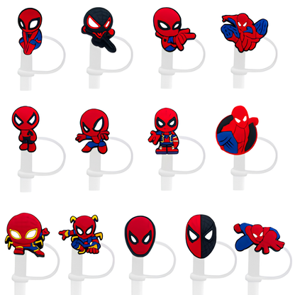 Spider Man 2D & 3D Silicone Straw Topper Cap for Stanley Cup, Tumblers & Reusable Straws