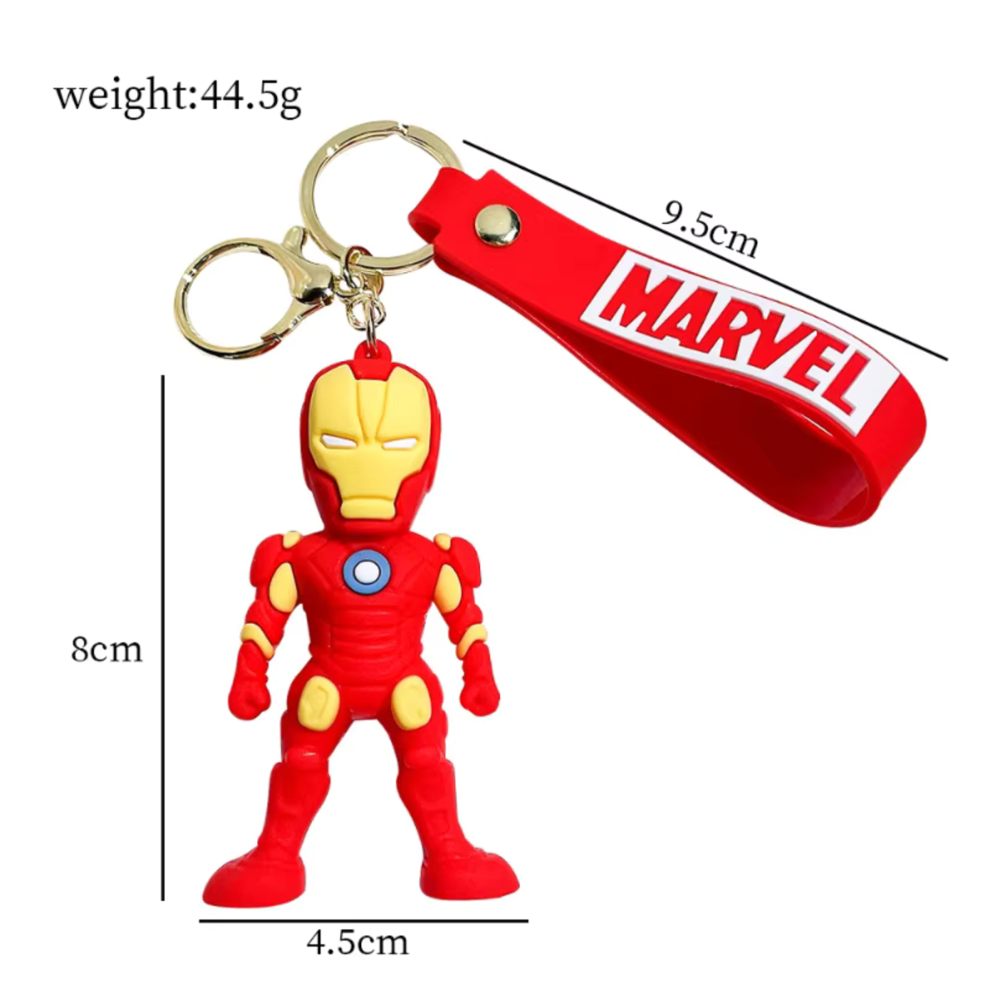 Cute Cartoon Character PVC Keychain with Silicone Wrist Strap – Soft Rubber Bag Charm & Key Holder