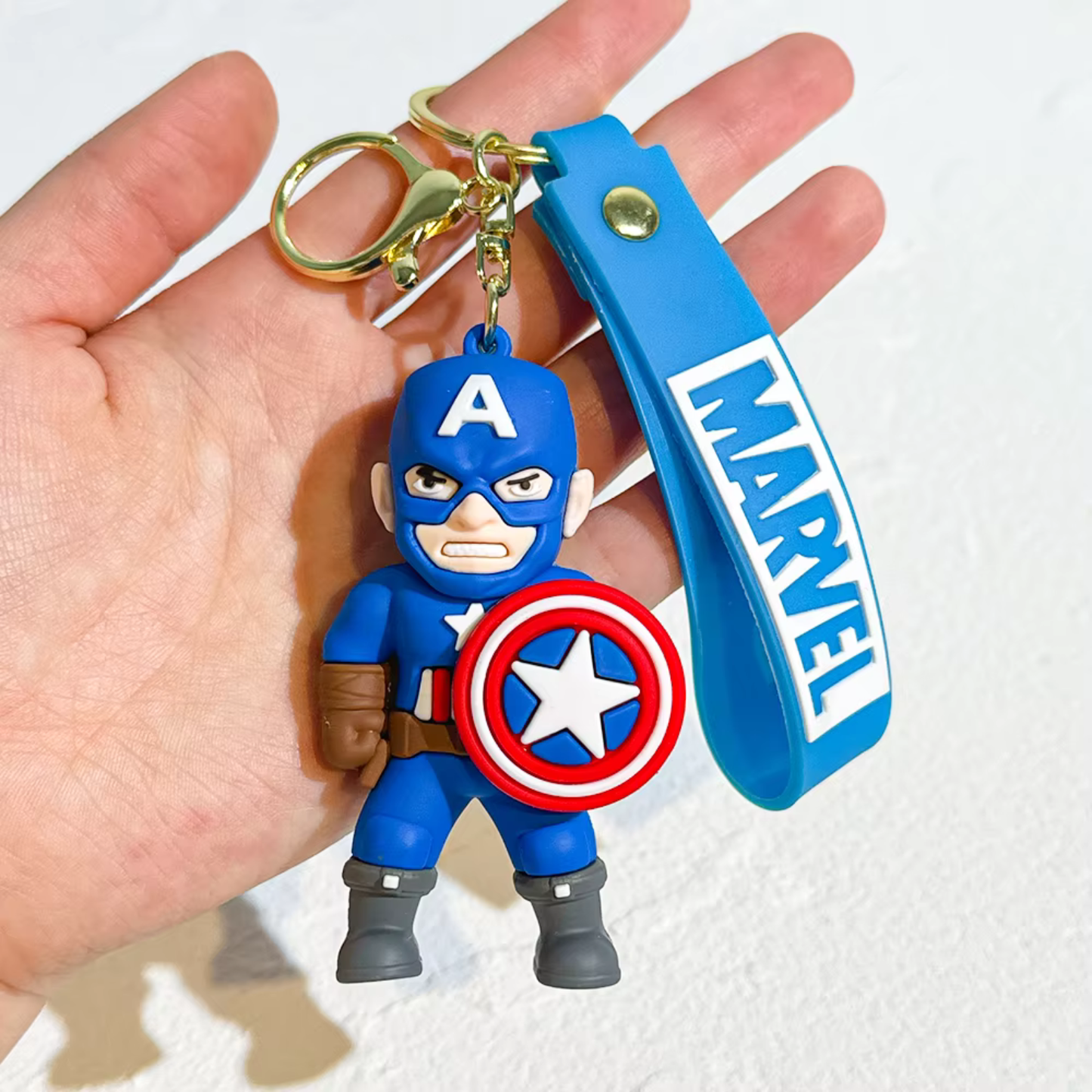 Cute Cartoon Character PVC Keychain with Silicone Wrist Strap – Soft Rubber Bag Charm & Key Holder