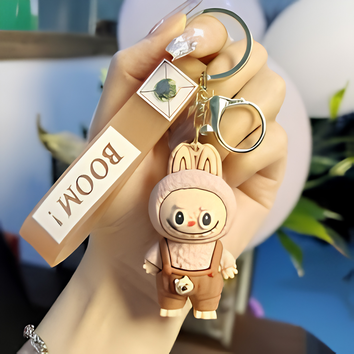 Cute Cartoon Character PVC Keychain with Silicone Wrist Strap – Soft Rubber Bag Charm & Key Holder