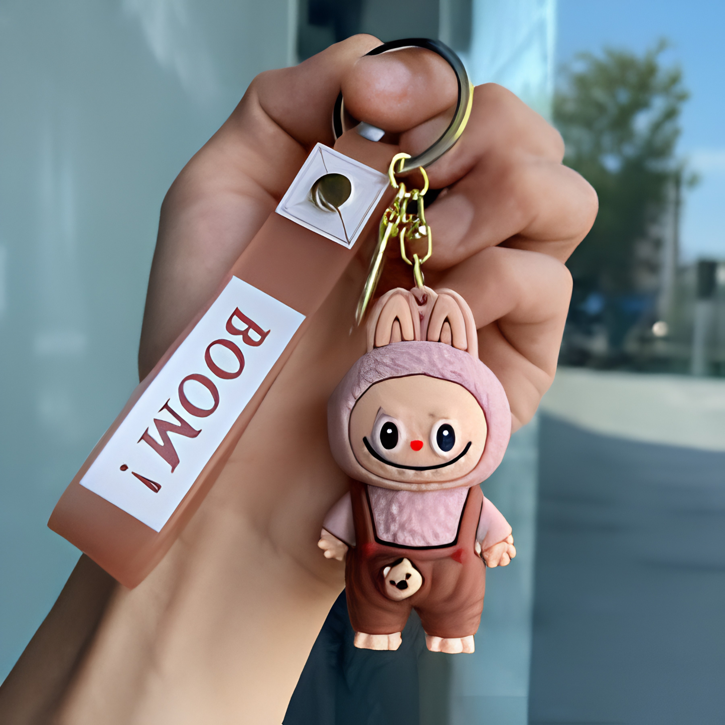 Cute Cartoon Character PVC Keychain with Silicone Wrist Strap – Soft Rubber Bag Charm & Key Holder