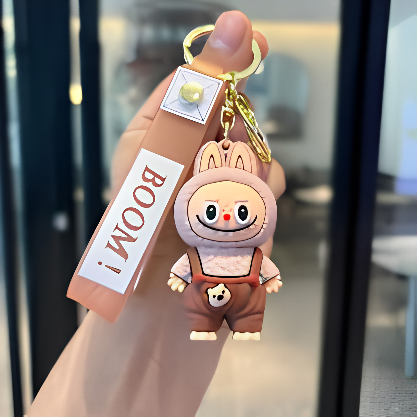 Cute Cartoon Character PVC Keychain with Silicone Wrist Strap – Soft Rubber Bag Charm & Key Holder