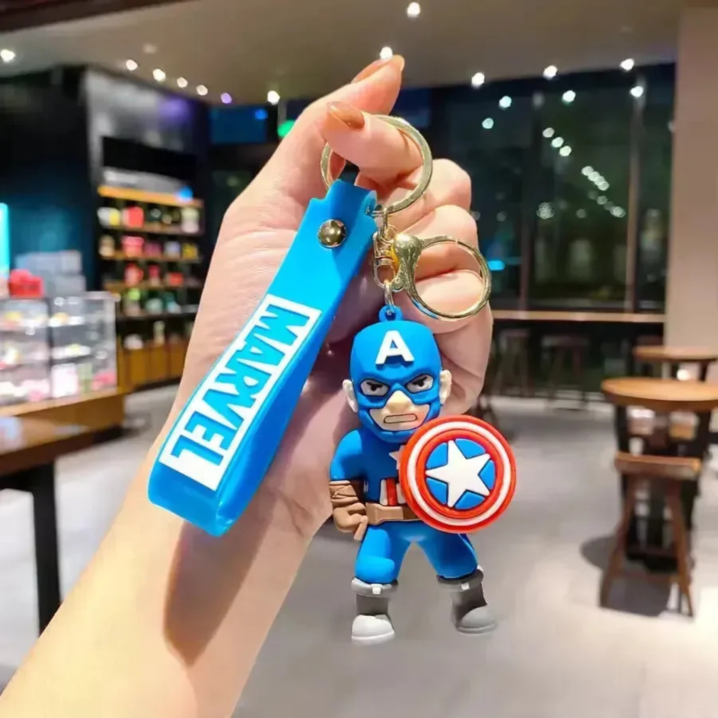 Cute Cartoon Character PVC Keychain with Silicone Wrist Strap – Soft Rubber Bag Charm & Key Holder