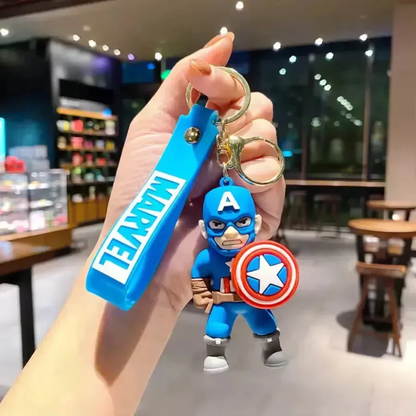 Cute Cartoon Character PVC Keychain with Silicone Wrist Strap – Soft Rubber Bag Charm & Key Holder