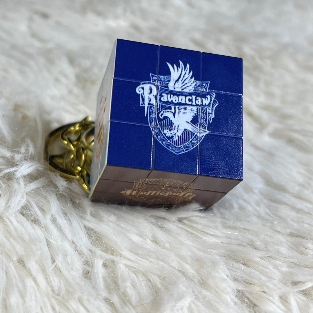 Harry Potter Magic Cube Keychain – Mini Rubix Cube with Golden Snitch Charm